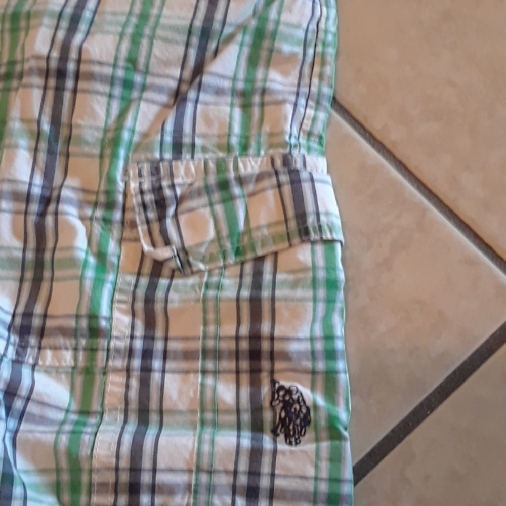 DONATED US POLO ASSN. Plaid Boys Shorts Sz 7. - Picture 2 of 4